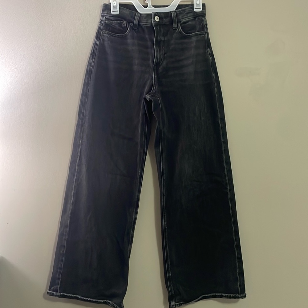 Black American Eagle Curvy Super High-Rise Baggy Wide Leg Jean